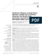 47 Healthcare Workers in South Korea Maintain A SARS-CoV-2 Antibody Response Six Months After Receiving A Second Dose of The BNT162b2 mRNA Vaccine