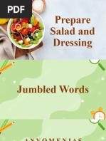 Prepare Salad and Dressing