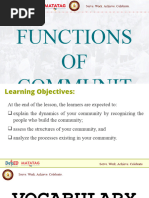 Module 3. Functions of Community