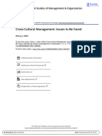 Cross-Cultural Management: Issues To Be Faced: International Studies of Management & Organization