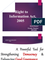 Right To Information Act, 2005: Suraj Kumar Faculty Member Bipard