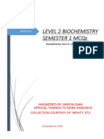 LEVEL 2 BIOCHEM SEM 1 MCQs ANS