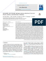 Sustainable Steel Through Hydrogen Plasma Reduction of Iron Ore