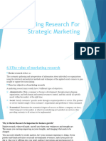 Marketing Research For Strategic Marketing