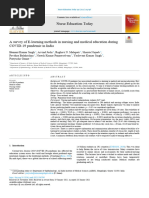 A Survey of E-Learning Methods in Nursing and Medical Education During COVID-19 Pandemic in India