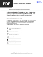 Inclusive Education For Students With Challenging Behaviour Development of Teachers Beliefs and Ideas For Adaptations Through Lesson Study