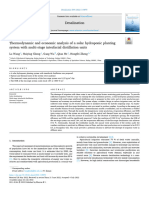 Thermodynamic and Economic Analysis of A Solar Hydroponic Planting