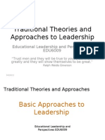 Traditional Theories and Approaches To Leadership