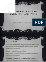 Factory Overhead VARIANCE Analysis