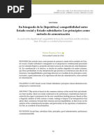 En Búsqueda de La (Hipoteca) Compatibilidad Entre Estado Social y Estado Subsidiario (Matías Ramírez)