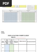 Edu213 Item Analysis Template