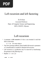 Left Recursion and Left Factoring - 2023