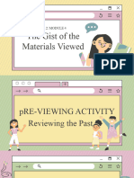 ENGLISH 7 - MODULE 4 The Gist of The Materials Viewed