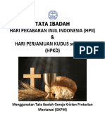 Tata Ibadah Hari Perjamuan Kudus Sedunia Berdasarkan Tata Liturgi GKPM