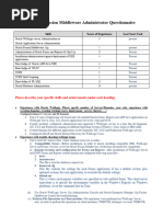 Questionnaire - Weblogic Fusion Middleware Administrator