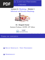 Module 3: Morphology Inflectional and Derivation Morphology