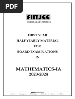 Maths - 1a Half Yearly Syllabus