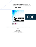 Teacher and Student Interaction: An Analysis of Flint and Feedback Response Pattern