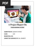 A Project Report On - Food Booking System