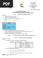 Controle Continu 1 Departement de Génie Informatique Ue Gi 31: Systèmes D'Information Et Genie Logiciel