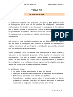 Tema 13 La Justificación Del Problema de Investigación