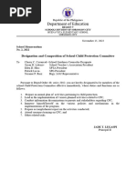 Department of Education: Designation and Composition of School Child Protection Committee