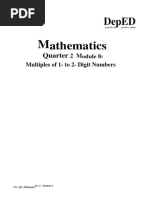 Mathematics 3 Quarter 2 Module 8 Multiples of 1 To 2 Digit Numbers 1