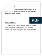 Refractive Indexes of Water and Oil