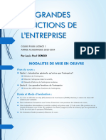 Les Grandes Fonctions de L'entreprise PPT (Enregistrement Automatique)