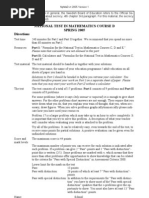 National Test in Mathematics Course D SPRING 2005 Directions