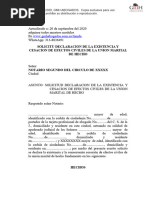 Declaracion de La Existencia y Cesacion de Efectos Civilies de La Union Marital de Hecho