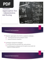 Thematic Apperception Test: Administration and Scoring