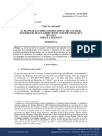 Análisis de La Sentencia No. 344-16-EP 21 de La Corte Constitucional para Identificar Los Principios Rectores Del Proceso Judicial