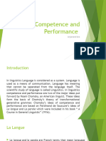 Competence and Performance