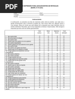 Escala de Depresión para Adolescentes Edar