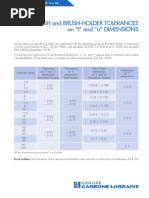 BRUSH and BRUSH-HOLDER TOLERANCES On T and A DIMENSIONS - Carbone Lorraine - ING