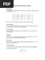 Sistemas de Ecuaciones y Matrices