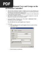 Create AD Domain Users and Groups On The AD Domain Controller