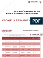 Vacancia Primaria General 8 de Diciembre