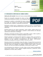 Tomografía: Paciente: Edad: 55 Años 9 Meses Sexo: Fecha: Hoja 1 de 2 Dirigido A: Alejandro Gabriel Jimenez Colli