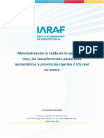 24-01-17 en Lo Que Va de Enero La Coparticipación Caería 7,5%