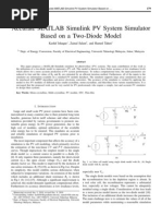 Accurate MATLAB Simulink PV System Simulator Based On A Two-Diode Model