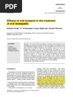 Efficacy of Oral Lycopene in The Treatment of Oral Leukoplakia