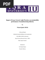 Impact of Lean, Green & Agile Practices On Sustainibility Performance of Manufacturing Industry by Waleed Qadir