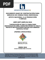 Documento Base de Contratación para Servicio de Consultoria Individual Apoyo Nacional A La Producción Y Empleo ANPE GDPT/ANPE/04/2024