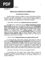 Escrito 141 Preguntas y Respuestas Espirituales