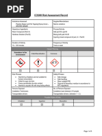 COSHH Risk Assessment - Pipeline Repair and Hot Tapping Epoxy Grout - WINTER GRADE