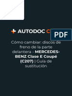 Cómo Cambiar - Discos de Freno de La Parte Delantera - MERCEDES-BENZ Clase E Coupé (C207) - Guía de Sustitución