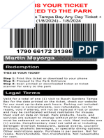 Martin Mayorga: Busch Gardens Tampa Bay Any Day Ticket + Meal (1/8/2024) - 1/8/2024