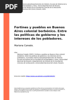 Fortines y Pueblos en Buenos Aires Colonial Borbónico. Entre Las Políticas de Gobierno y Los Intereses de Los P (... )